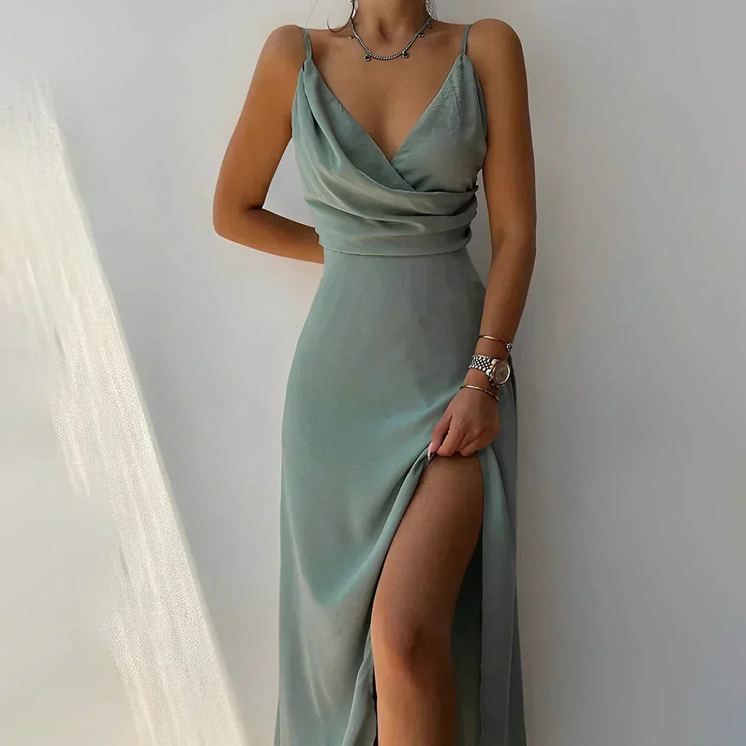 Calista | Elegantes Maxikleid mit Beinschlitz