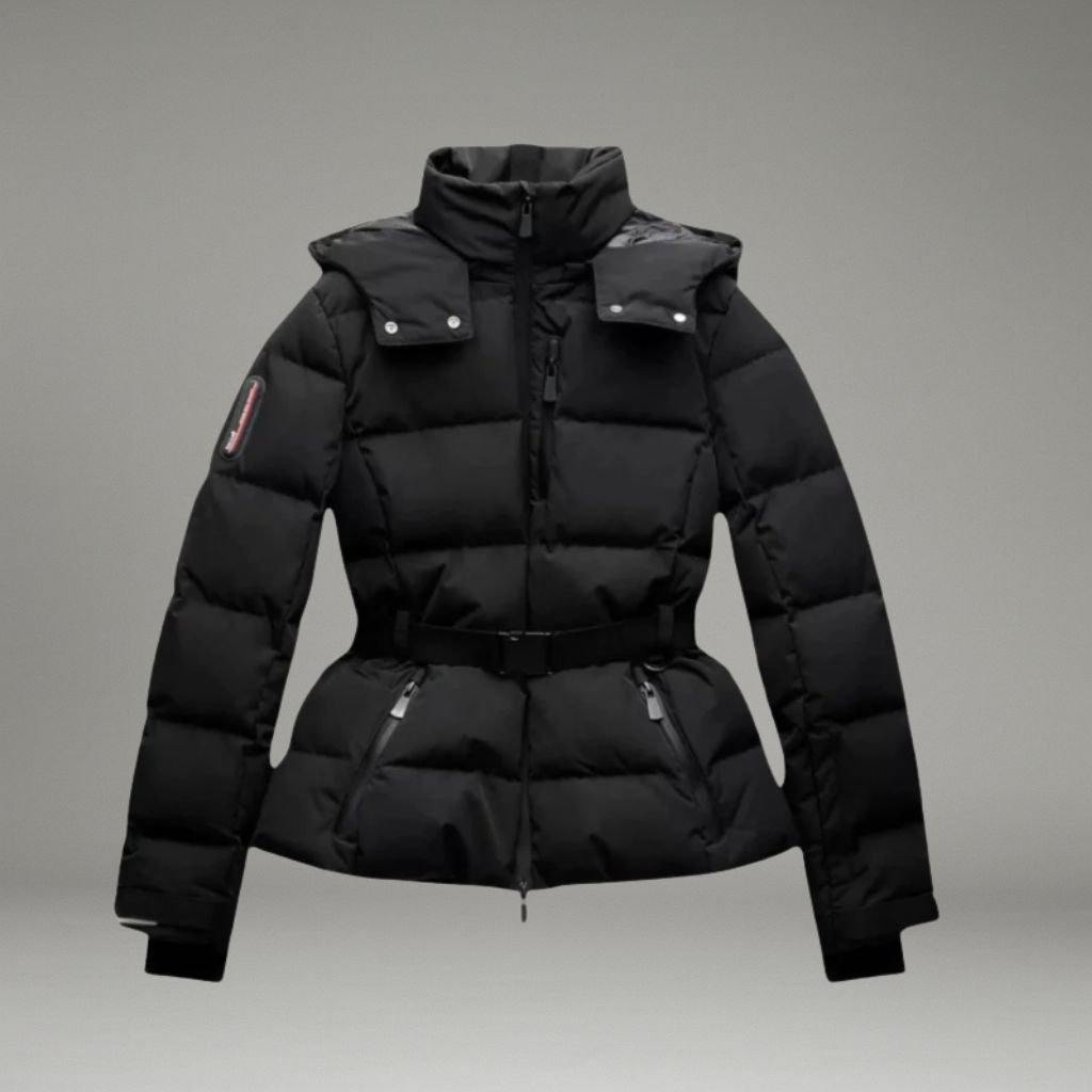 Leonie | Steppjacke mit Taillengürtel und Frontreißverschluss