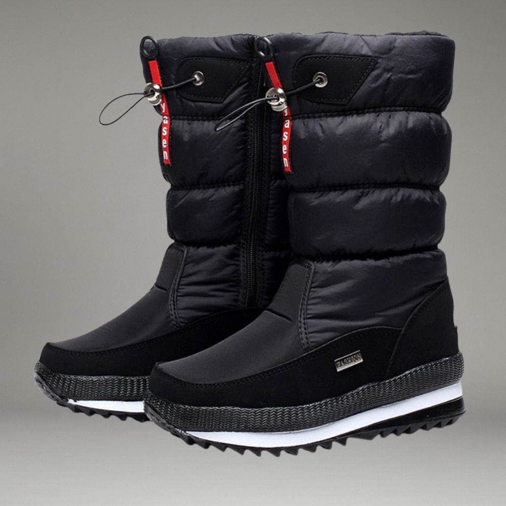 Elvéra | Winterstiefel mit Stepp-Obermaterial und Kordelzug