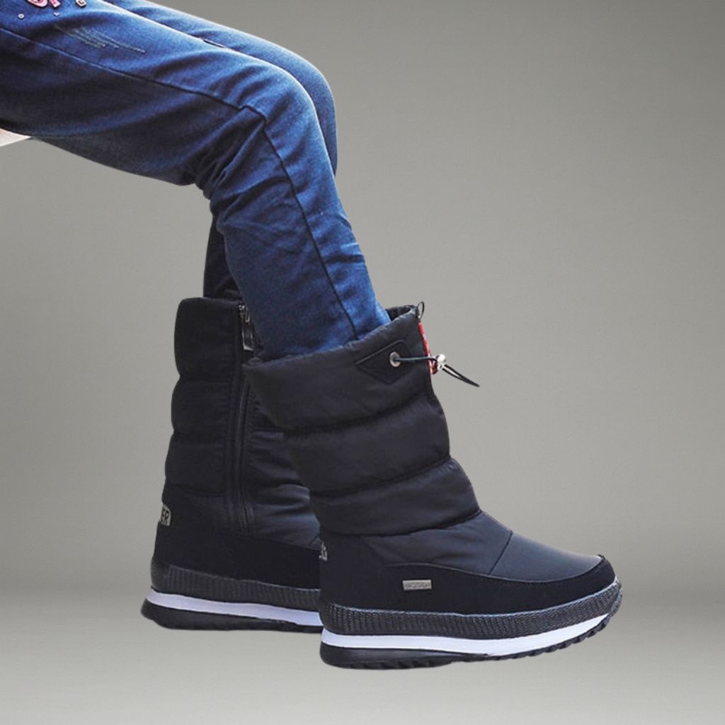 Elvéra | Winterstiefel mit Stepp-Obermaterial und Kordelzug