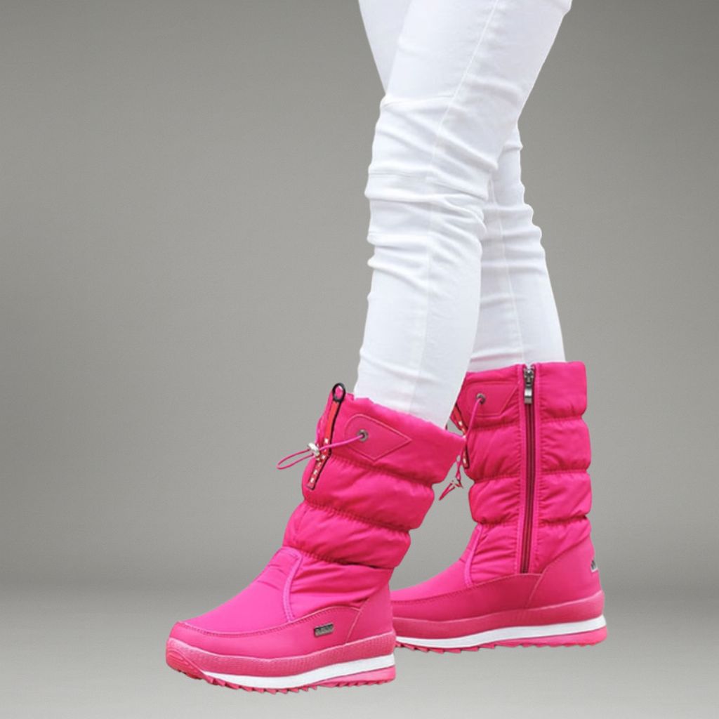 Elvéra | Winterstiefel mit Stepp-Obermaterial und Kordelzug