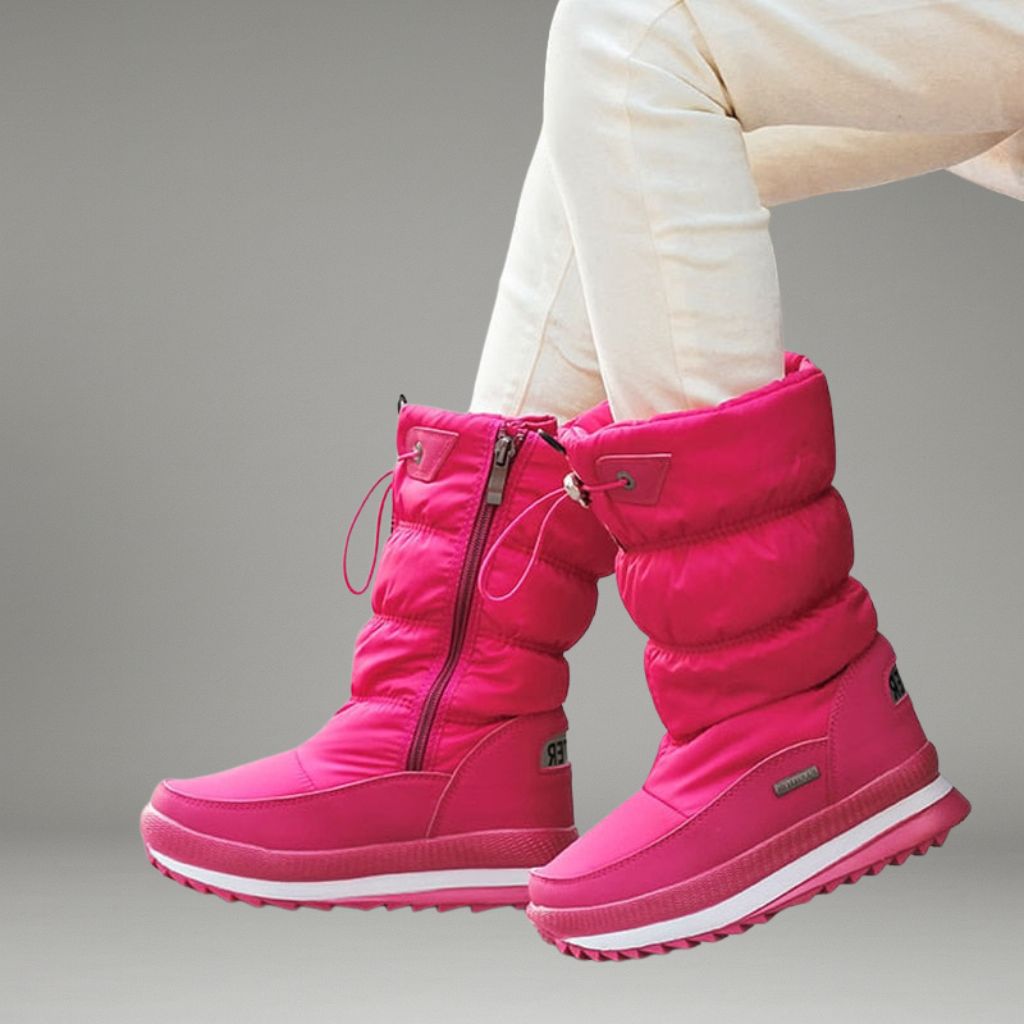 Elvéra | Winterstiefel mit Stepp-Obermaterial und Kordelzug