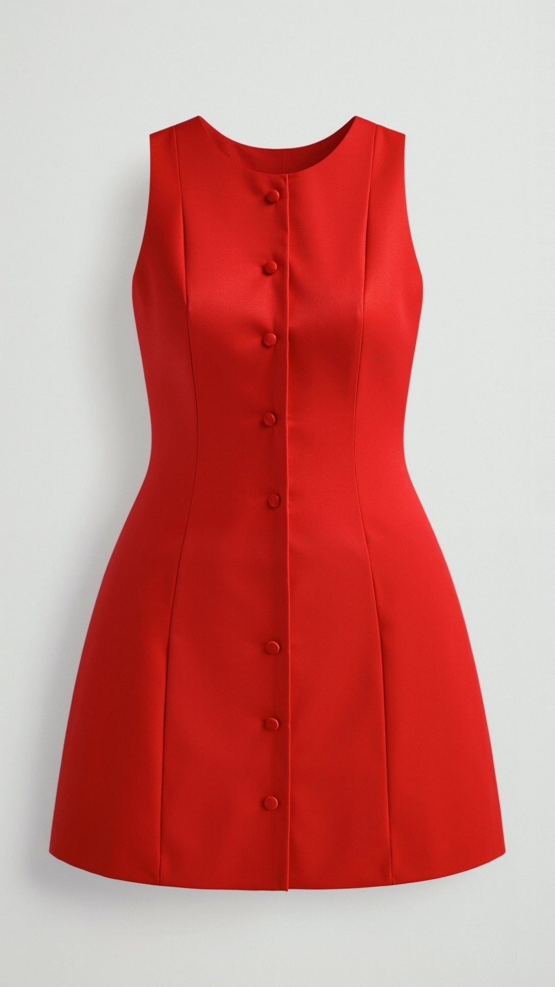 Elvaris | Strukturiertes ärmelloses Minikleid mit klarer Linie