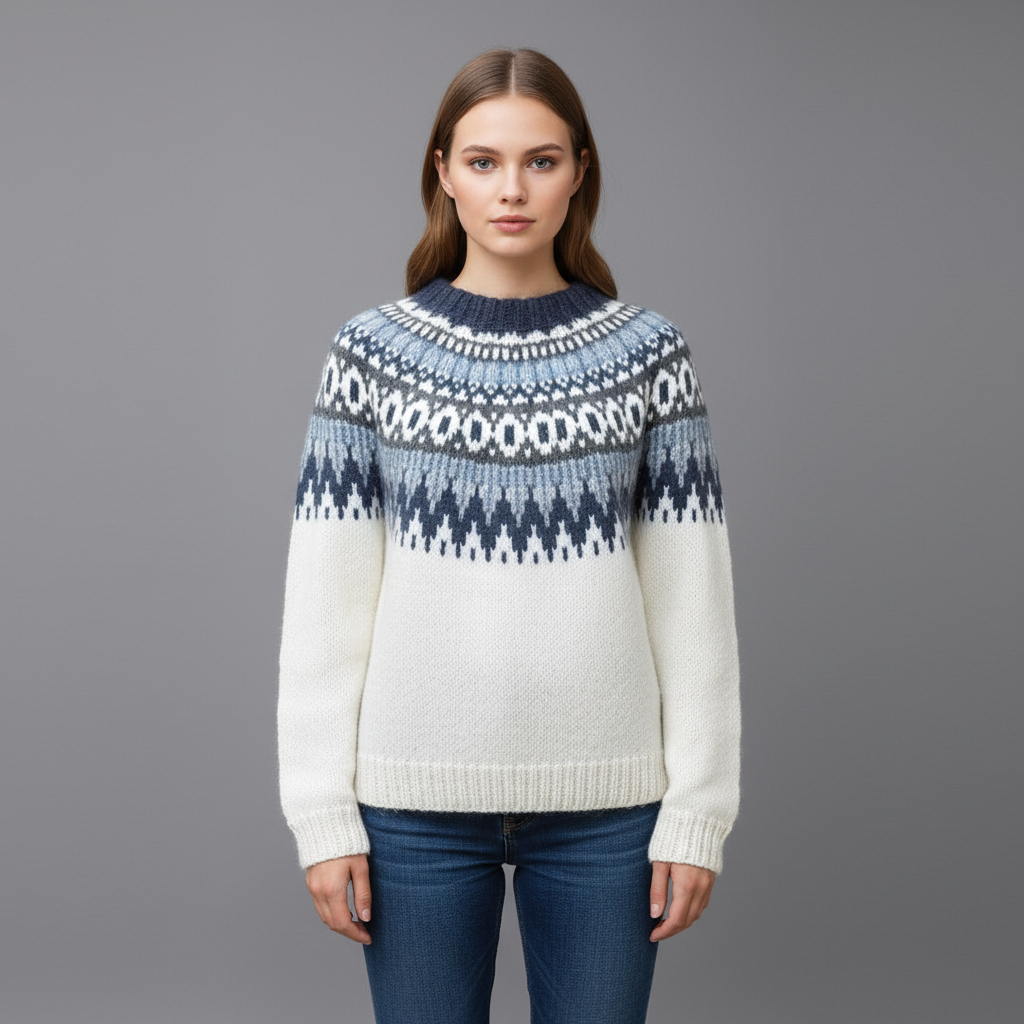 Svea | Warmer Damenpullover mit nordischem Motiv für den Winter
