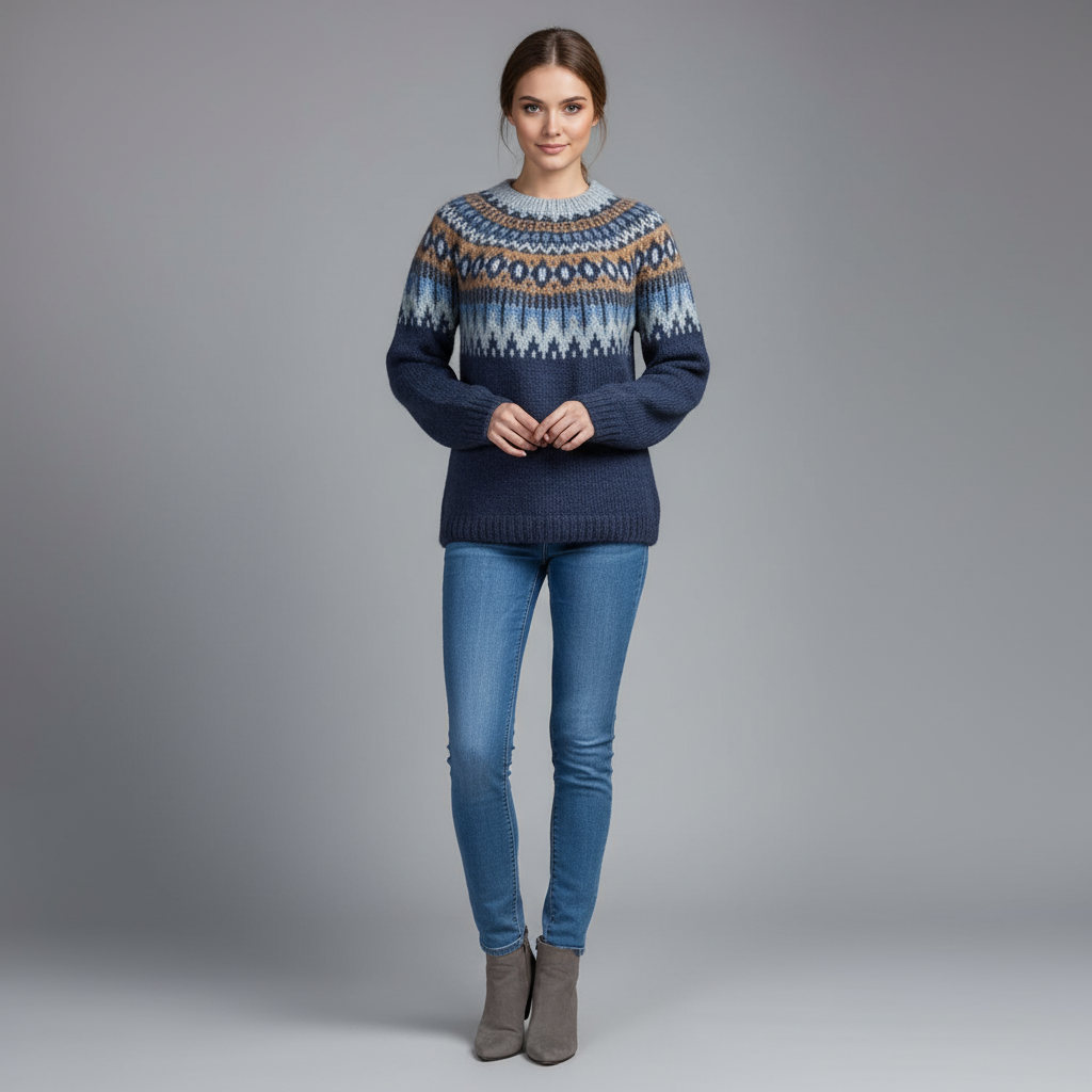 Svea | Warmer Damenpullover mit nordischem Motiv für den Winter