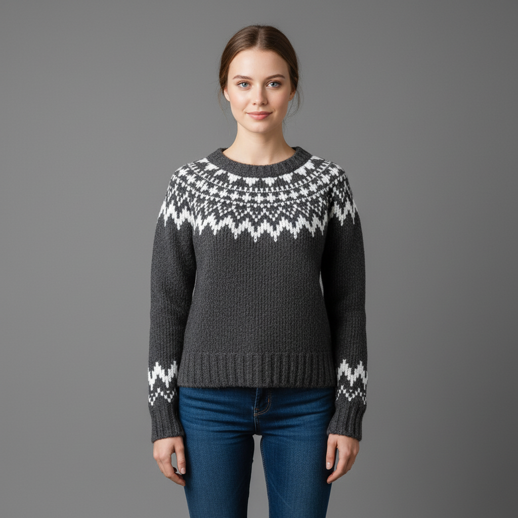 Helena | Warmer Damenpullover mit gemustertem Design für den Winter
