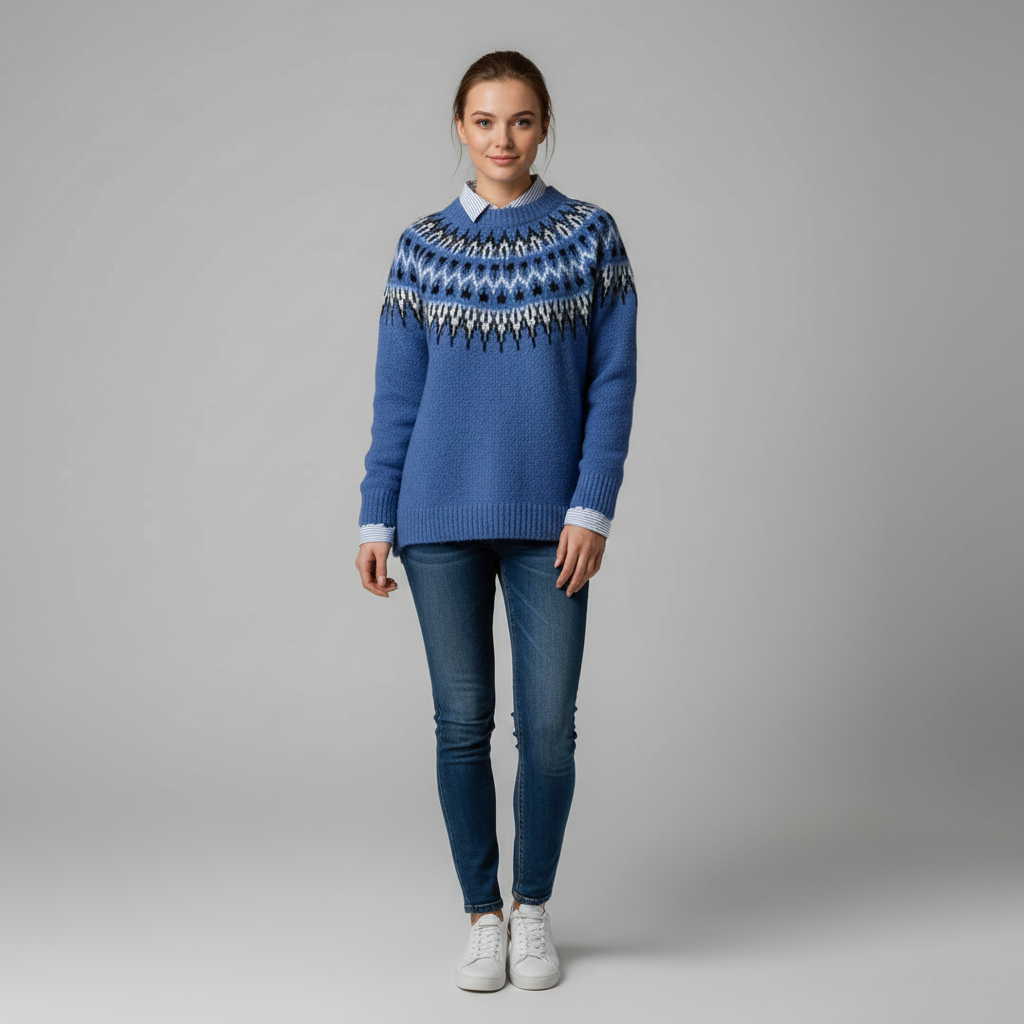 Svea | Warmer Damenpullover mit nordischem Motiv für den Winter