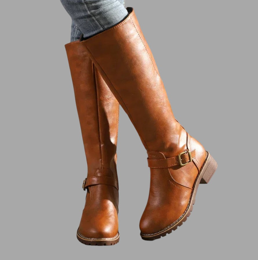 Valentina | Elegante Damenstiefel mit Riemen & Schnalle